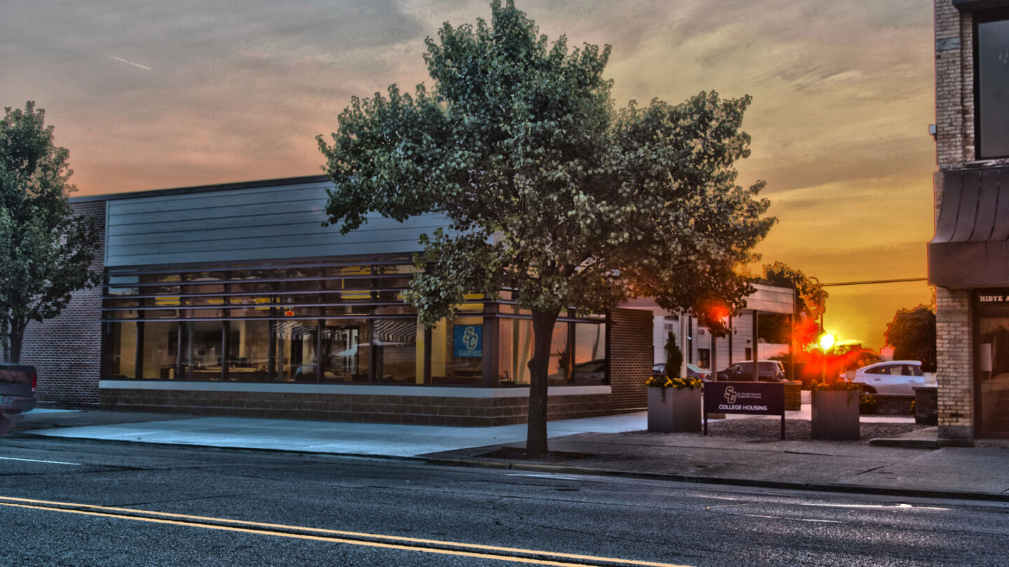 College Housing at sunrise.